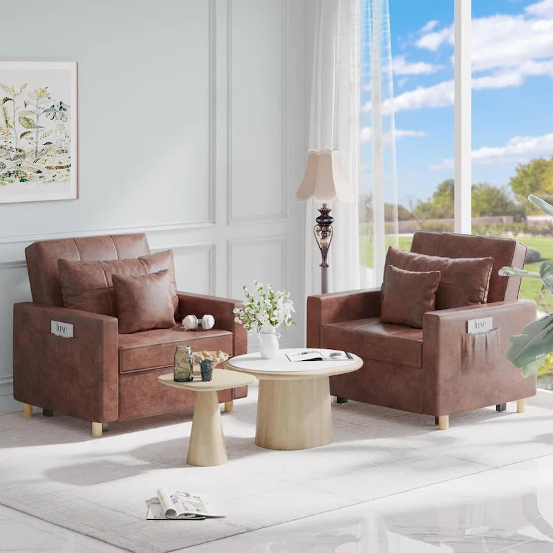 Fauteuil convertible 3-en-1, plusieurs coloris, une place