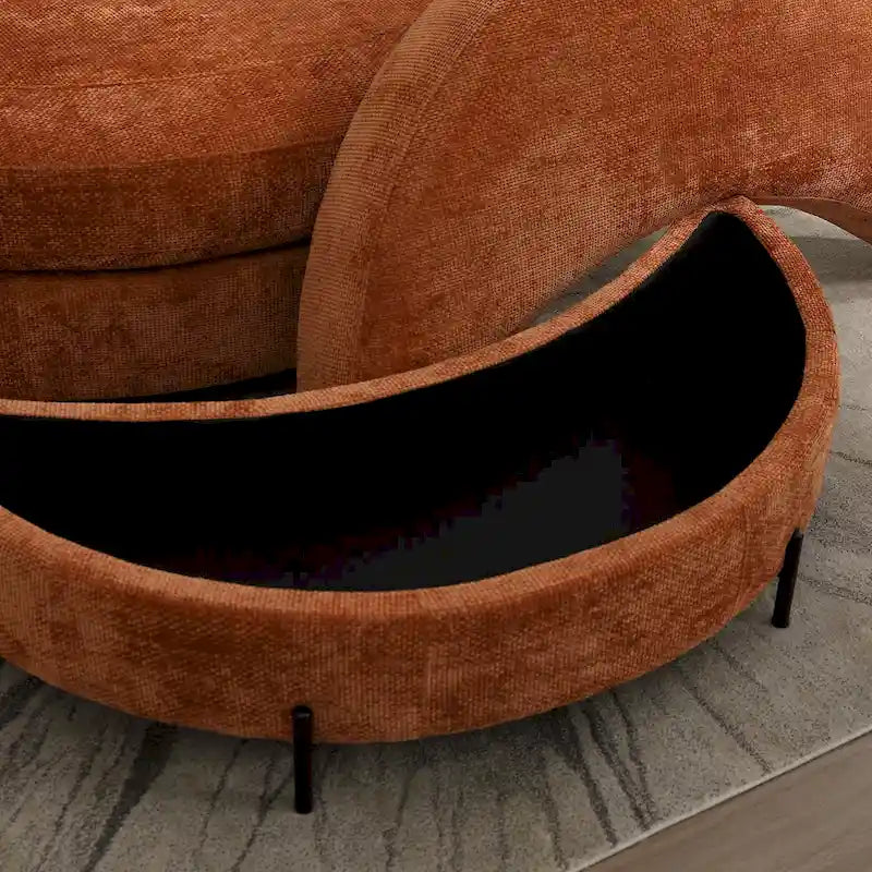 Fauteuil Moderne Rond Avec 5 Coussins Et Pouf Optionnel
