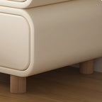 Table de chevet scandinave en similicuir avec finition en faux cuir