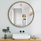 GDFStudio Norvyn Miroir mural rond 23,6 po avec armoire de rangement coulissante