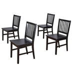 Lot de 4 chaises de salle à manger à barreaux en bois massif, cadre robuste, design classique, montage facile