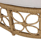 Canapé de jardin Homan en osier avec coussins, marron clair et beige