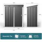 Abri de jardin en métal pour outils avec porte verrouillable pour mobilier de jardin et outils