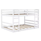 Lit superposé bas, Lit superposé en bois avec échelle, Lit superposé avec garde-corps complets