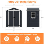 Abri de jardin en résine toutes saisons avec plancher, 1,8 m x 1,2 m/1,8 m x 2,4 m/2,4 m x 1,8 m/2,4 m x 3 m, Spire Tool Shed