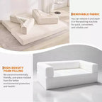 Canapé-lit convertible 5 en 1, canapé-lit modulaire en velours côtelé de 2 mètres avec cadre robuste, futon multifonctionnel pour petit espace, salon et chambre d'amis