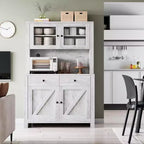 Armoire de cuisine avec support pour micro-ondes, armoire de type « hutch » avec buffet et étagères réglables, pour la cuisine et la salle à manger