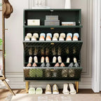 CLIHOME Meuble à chaussures d'entrée 24 paires, avec tiroirs basculants, étagère de rangement
