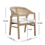 Christopher Knight Home - Chaise de salle à manger capitonnée en cannage (Lot de 2)