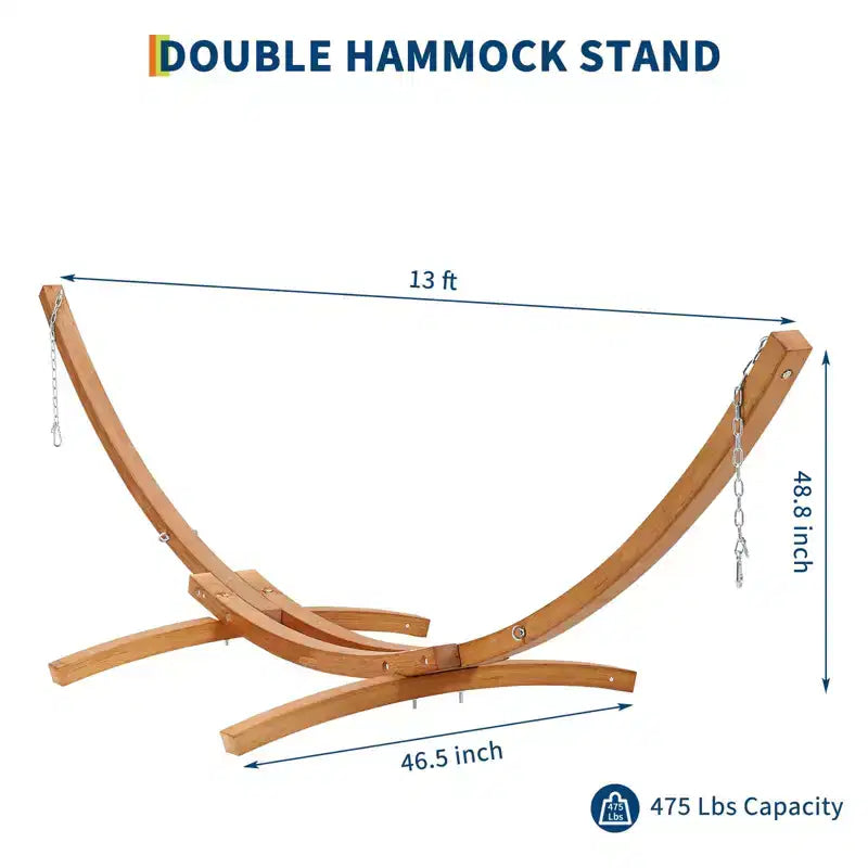Support de hamac, support universel en bois résistant aux intempéries pour l'extérieur – 215 kg, courbé pour patio, jardin, intérieur