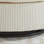 Fauteuil d'appoint pivotant rembourré 42,3 W avec 4 oreillers et pouf de rangement demi-lune
