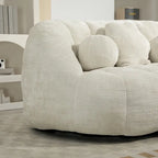 Fauteuil de salon en chenille blanc 63,78 cm avec rembourrage en mousse haute densité