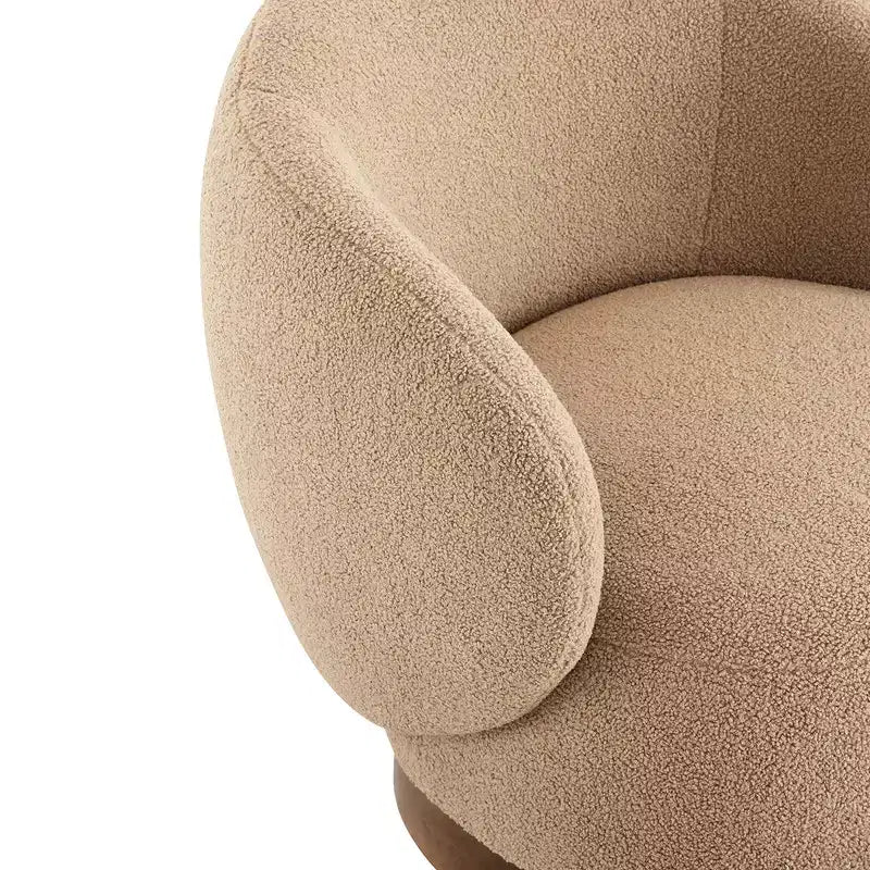 Fauteuil d'appoint pivotant Spruce&Spring en tissu avec base en bois
