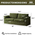 Canapé Dyonery 86 Cloud, assise profonde et accoudoirs larges, cadre robuste, design ergonomique respirant