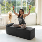 Avana Kami Chaise convertible / Yoga & Massage - Pouf 2 en 1 avec chaise longue de yoga escamotable, Microvelours - N/A