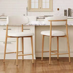 Tabouret de bar hauteur comptoir avec siège rembourré et pieds en métal, chaise d'îlot de cuisine moderne de 26,3 pouces
