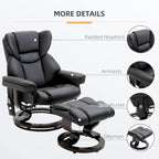 Fauteuil de massage inclinable HOMCOM avec pouf repose-pieds