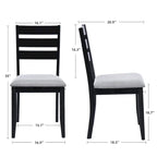 Lot de 4 chaises de salle à manger en bois à dossier à lattes