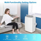 Climatiseur portable 10 000 BTU, Climatiseur de maison avec télécommande pour pièce jusqu'à 42 m², fonctions 3-en-1/minuterie 24h/roulettes