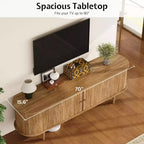 Meuble TV AMERLIFE 70 avec pieds en bois massif, console TV de style moderne du milieu du siècle avec porte à tambour