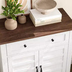 Armoire de rangement rustique 80 cm, avec portes à lattes, 3 niveaux réglables, casier à double porte, pour cuisine, salle à manger et bureau à domicile
