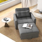 Canapé-lit convertible 3 en 1, chaise longue rembourrée réglable et pliable