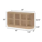 Buffet en bois massif Plank+Beam Contour avec 3 portes, meuble TV 59 po pour salon