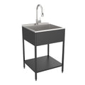 Évier de buanderie et support de lavage en acier inoxydable de 24 po L x 22 po P x 35 po H