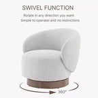 Fauteuil d'appoint pivotant Spruce&Spring en tissu avec base en bois