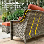 Ensemble de conversation de jardin 9 pièces XIZZI avec fauteuil pivotant