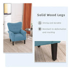Fauteuil d'appoint moderne Erommy, fauteuil à dossier haut, canapé simple en tissu rembourré avec boutons et pieds en bois pour salon