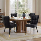 Bekrvio Lot de 6 chaises de salle à manger, modernes, rembourrées, en similicuir, avec haut dossier, pieds en métal, chaises de cuisine sans accoudoirs pour salon et salle à manger