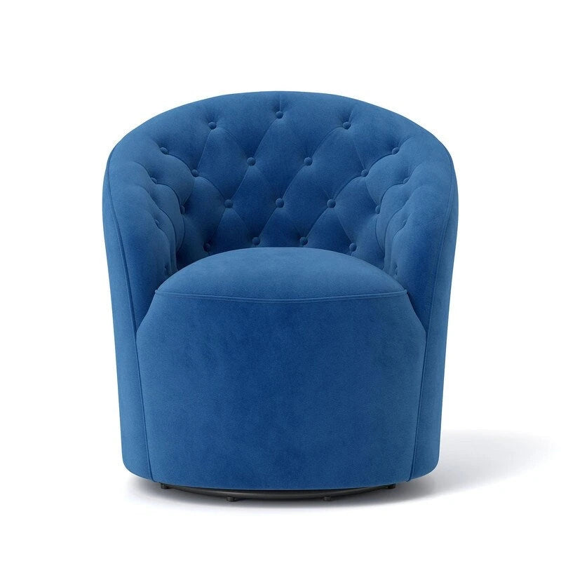 Fauteuils pivotants à 360 degrés en velours capitonné moderne SEYNAR avec dossier touffeté (lot de 2)