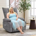 Fauteuil inclinable releveur électrique pour personnes âgées avec fonctions massage et chauffage, inclinable surdimensionné avec fonctions massage et chauffage, revêtement doux et rembourré, poche latérale et porte-gobelets