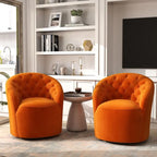 Fauteuils pivotants à 360 degrés en velours capitonné moderne SEYNAR avec dossier touffeté (lot de 2)