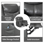 Fauteuil inclinable massant et chauffant en cuir, assise large et durable