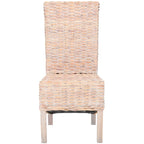 Lot de 2 chaises de salle à manger en osier naturel 48L x 56P x 104H cm, style bohème côtier
