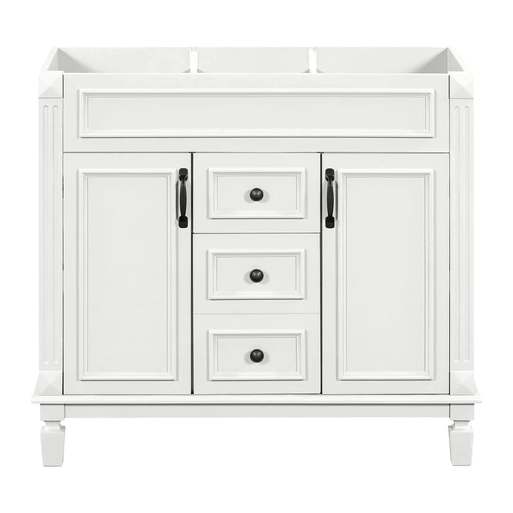 Meuble-lavabo de salle de bain moderne de 91 cm avec lavabo et armoire de toilette, 2 portes et 2 tiroirs