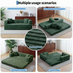 Canapé-lit convertible 5-en-1 80,7 po – Velours côtelé, 544 kg, aucun assemblage