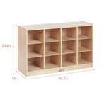 Meuble de rangement à roulettes Cubby avec 15 bacs à ouverture frontale, 3x4, Meuble pour enfants