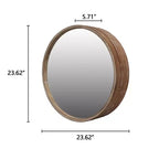 23.6 Miroir mural rond coulissant moderne avec rangement, miroir de courtoisie peu encombrant pour salle de bain, miroir décoratif pour salon