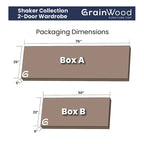 Armoire 2 portes en bois massif - 41x72x22