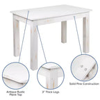 Table de salle à manger de ferme rectangulaire en pin massif 46 x 30 Flash Furniture