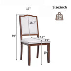 Lot de 4 chaises de salle à manger de style ferme avec dossier haut et assise rembourrée