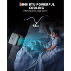 Climatiseurs de 14 000 BTU refroidissant jusqu'à 70 m², Climatiseur portable 3-en-1 avec modes Refroidissement, Déshumidification et Ventilation, Télécommande