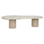 Table basse avec plateau en marbre de forme galet