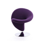 Fauteuil pivotant en mélange de laine et chrome Curl de Manhattan Comfort (lot de 2)