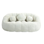 Fauteuil de salon en chenille blanc 63,78 cm avec rembourrage en mousse haute densité