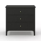 Heynemo Commode 3 Tiroirs, Table de Chevet en Bois Peint de 76 cm de Haut avec Rangement, Grande Commode Moderne avec Coulisses à Roulement à Billes