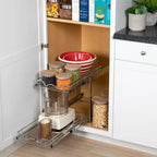 Organisateur de placard coulissant à 2 niveaux en métal robuste avec garantie limitée à vie - Fini chrome antirouille